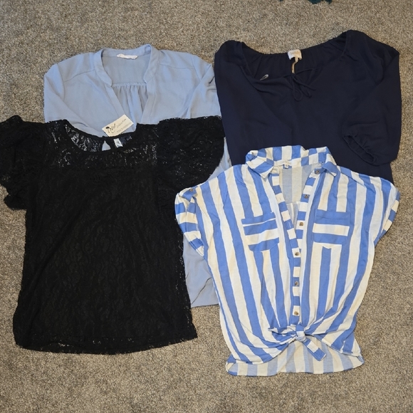 Laundry By Shelli Segal Assorted Blue and Black Blouses - Picture 1 of 8